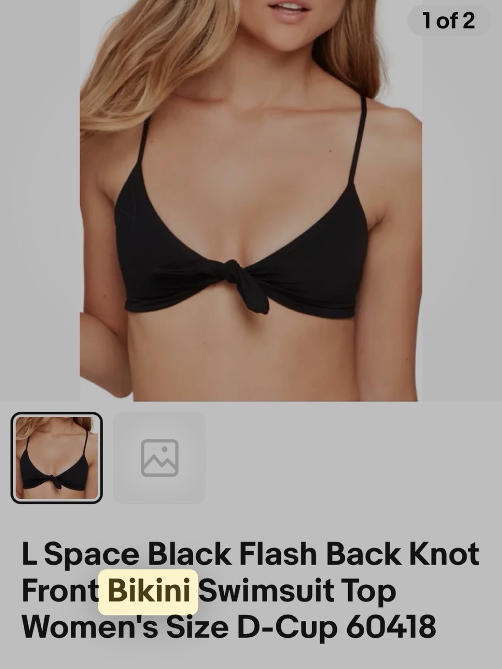 l*space Black Knot-Front Bikini Top